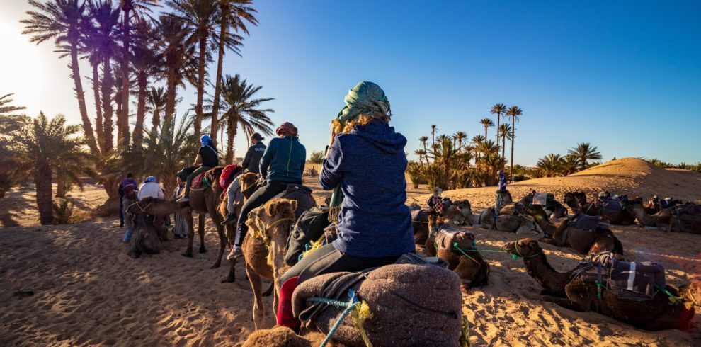 Riding camels in the Nubian village
